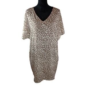UNBRANDED Women's Midi Dress XL Polyester Spandex Leopard Lightweight